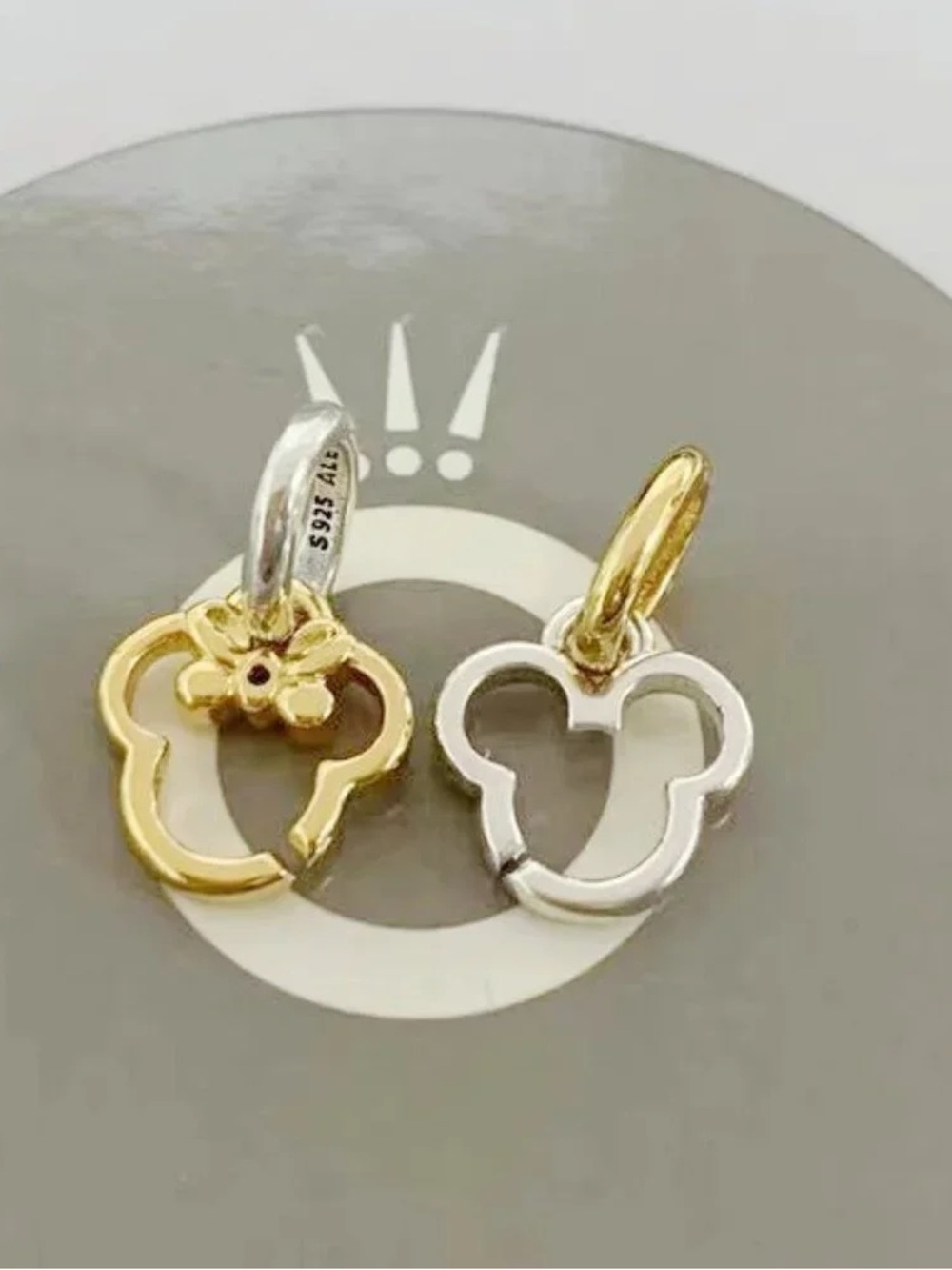 Pandora Two-Tone Mickey Head Charm Set in Gold and Silver